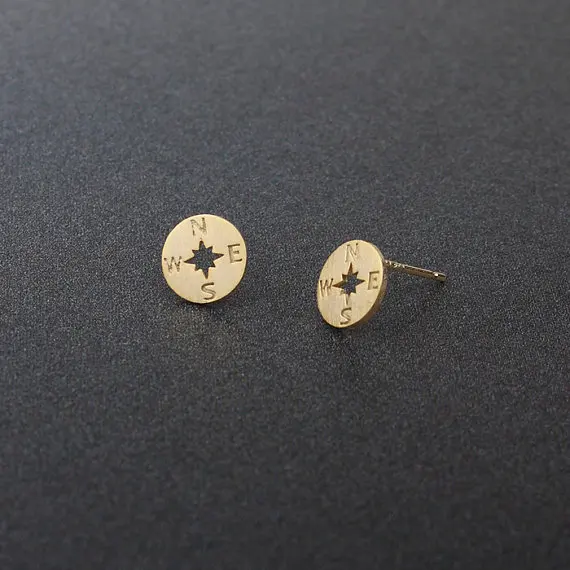 Yiustar серебро и розовое colorcompass Серьги гвоздики для Для женщин E092|fashion stud earrings|stud