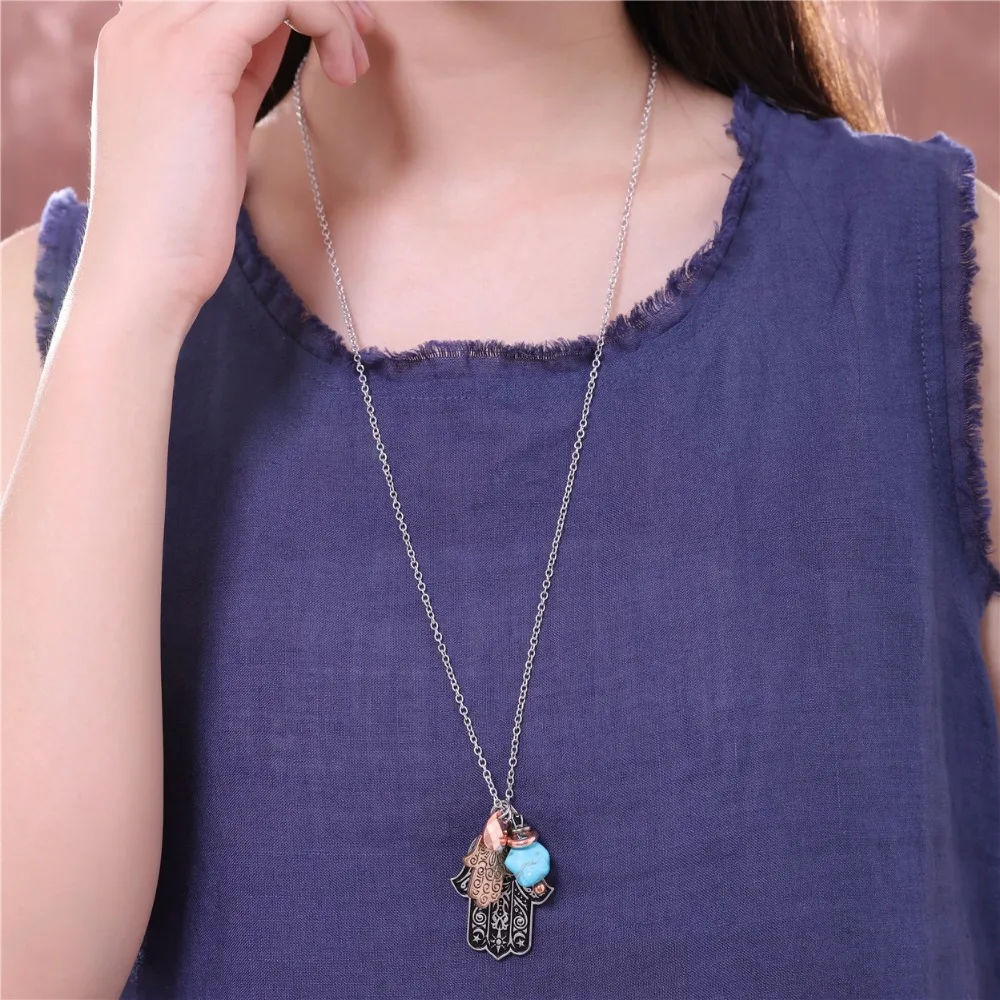 Винтаж красивые Для женщин jewelry мужчин основа для кулонов и ожерелья хамса руки