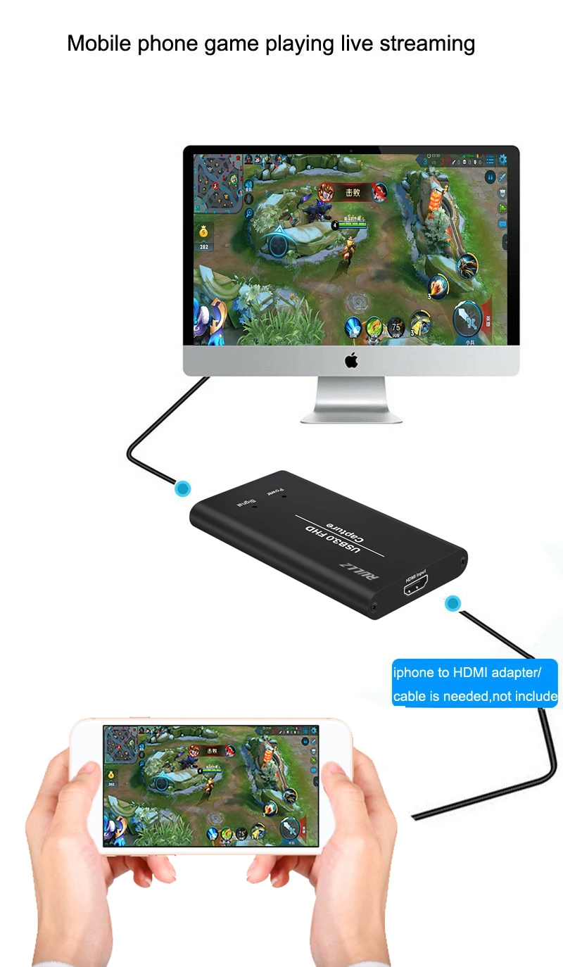 Full HD USB 3,0 HDMI Игровая видеокарта для записи для MAC Win10 Facebook Youtube OBS Twitch Meeting на открытом воздухе прямая трансляция
