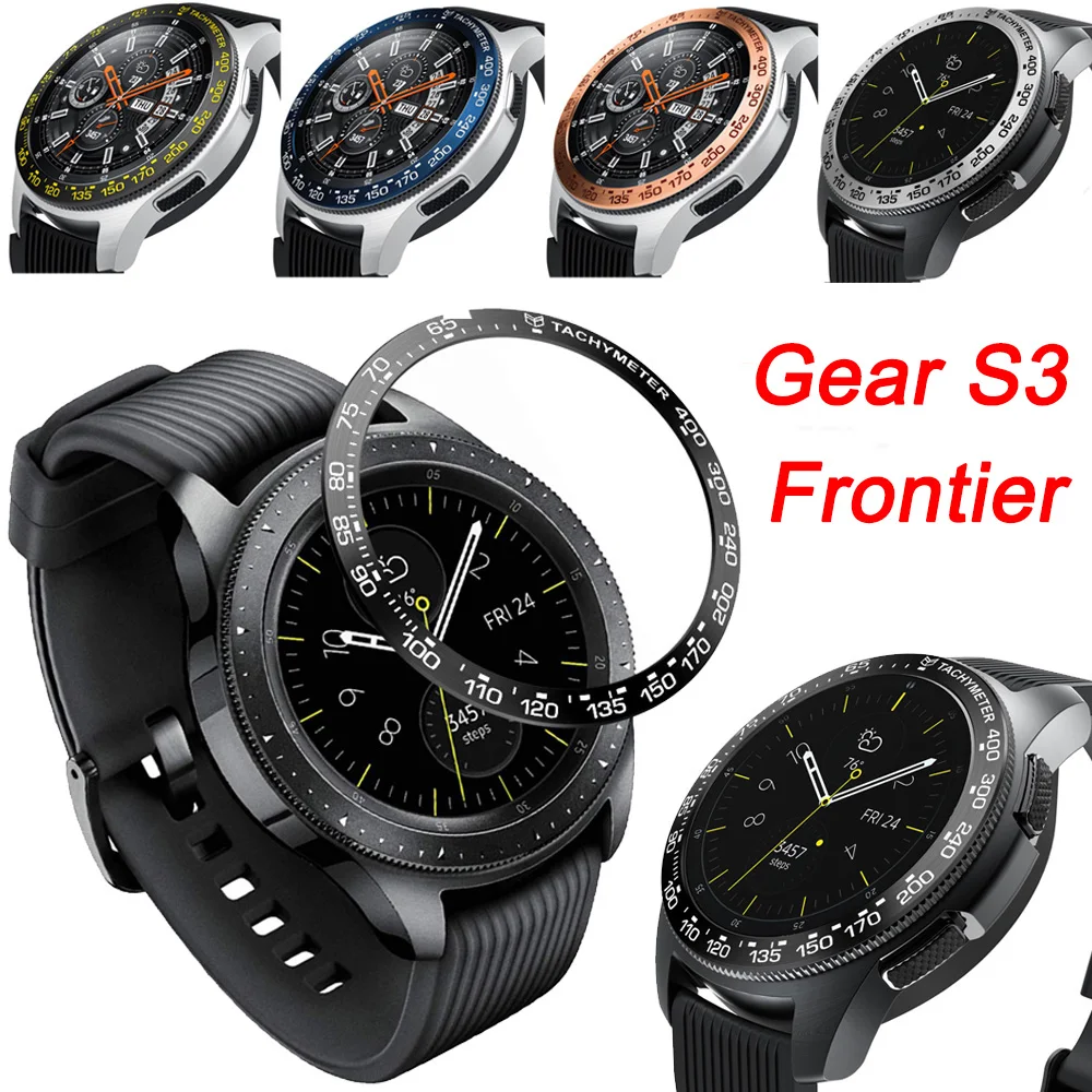 Для samsung gear S3 Frontier SM-R760 ободок кольцо клейкая крышка против царапин металлическое защитное кольцо Смарт-часы крышка# B