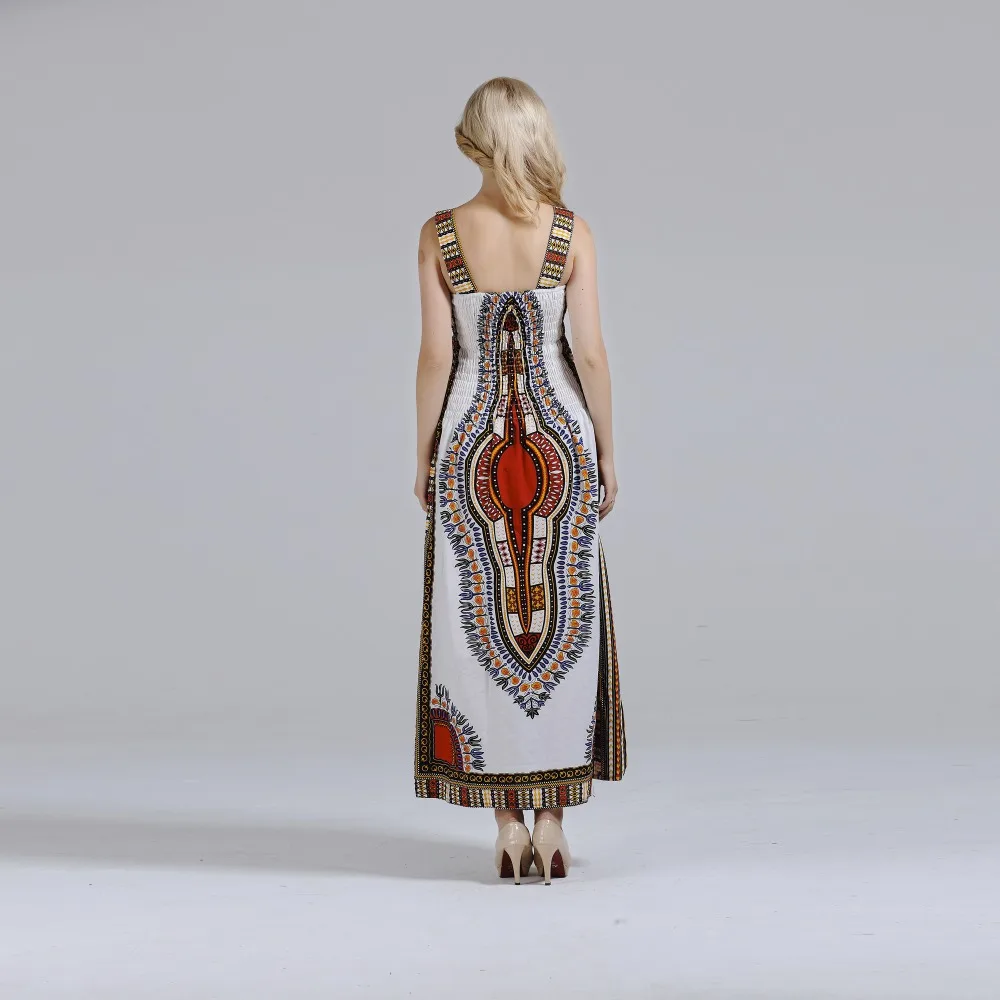 Женское платье макси Mr Hunkle на бретелях спагетти белые хлопковые платья Дашики с