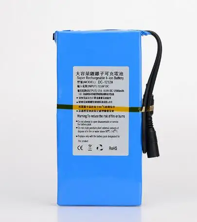 Cncncool DC 12V аккумуляторная батарея высокого качества портативный литий-ионный аккумулятор 1800 mAh-20000 mAh с вилкой EU/US Прямая - Цвет: 12000mAh