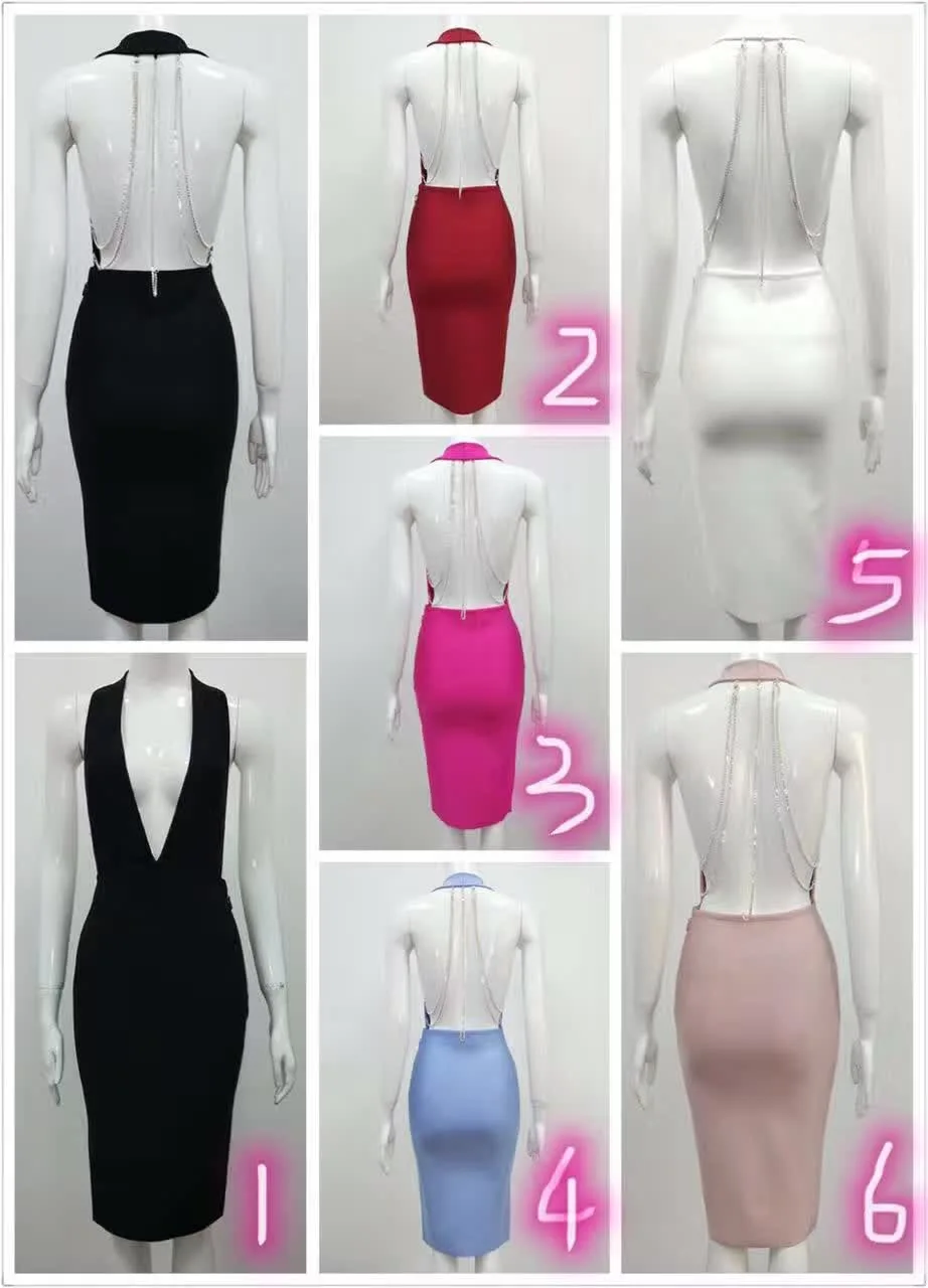 Женское Бандажное платье черное облегающее на бретельках с открытой спиной