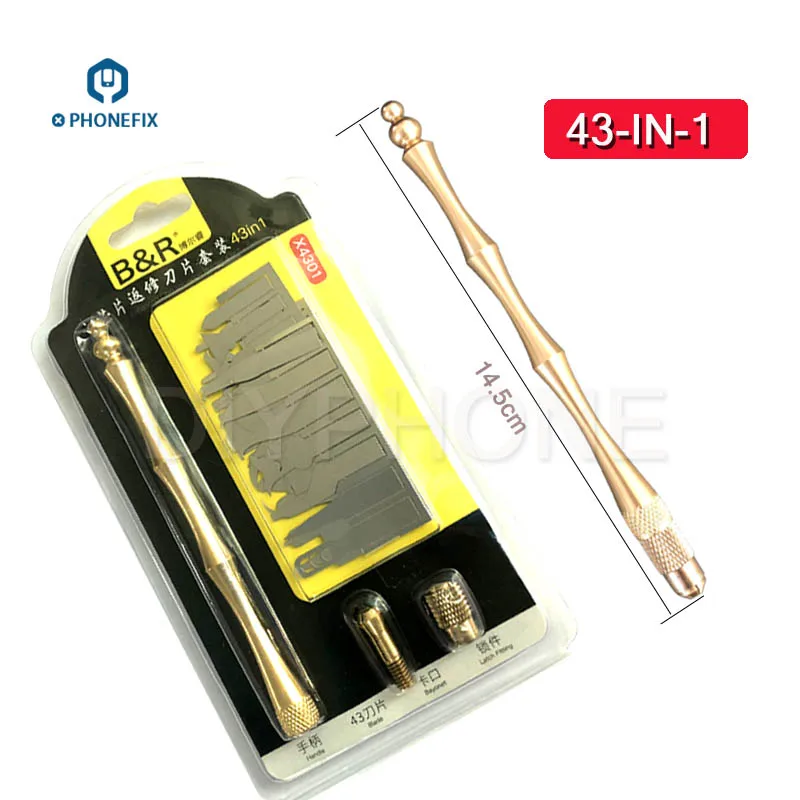 Набор инструментов для удаления чипов PHONEFIX 43 в 1 BGA IC набор ручных ремонта ЦП NAND