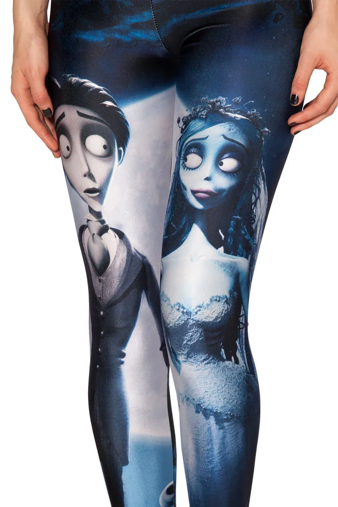 

Fashion Women Corpse Bride Print Leggings Slim Fit Thin Elastic Polyester Party Pants Casual Trousers Drop Shipping