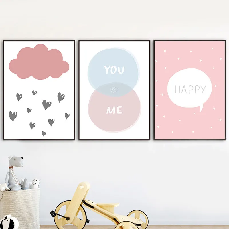 Скандинавский Ins Cloud Raindrop художественный холст с принтом Love Quote настенный постер