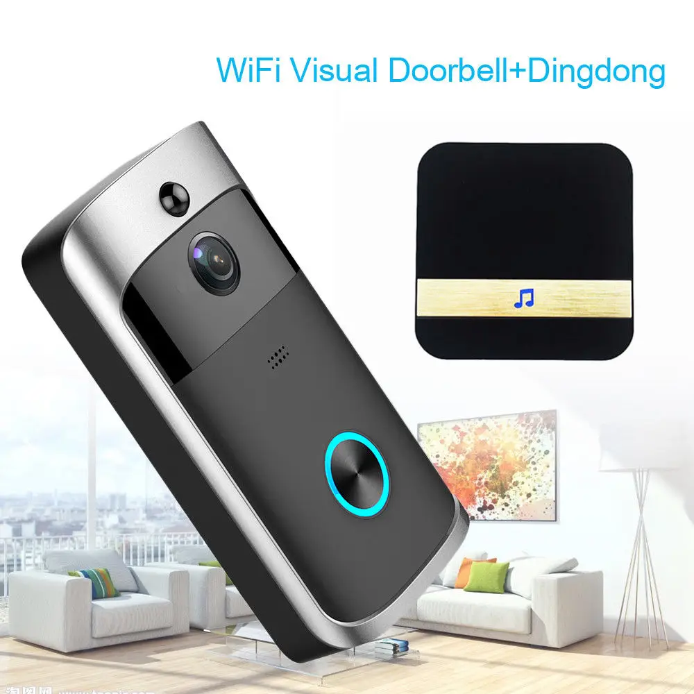 WiFi Интеллектуальный видео дверной звонок HD 720P визуальная камера кольцо IR + Dingdong