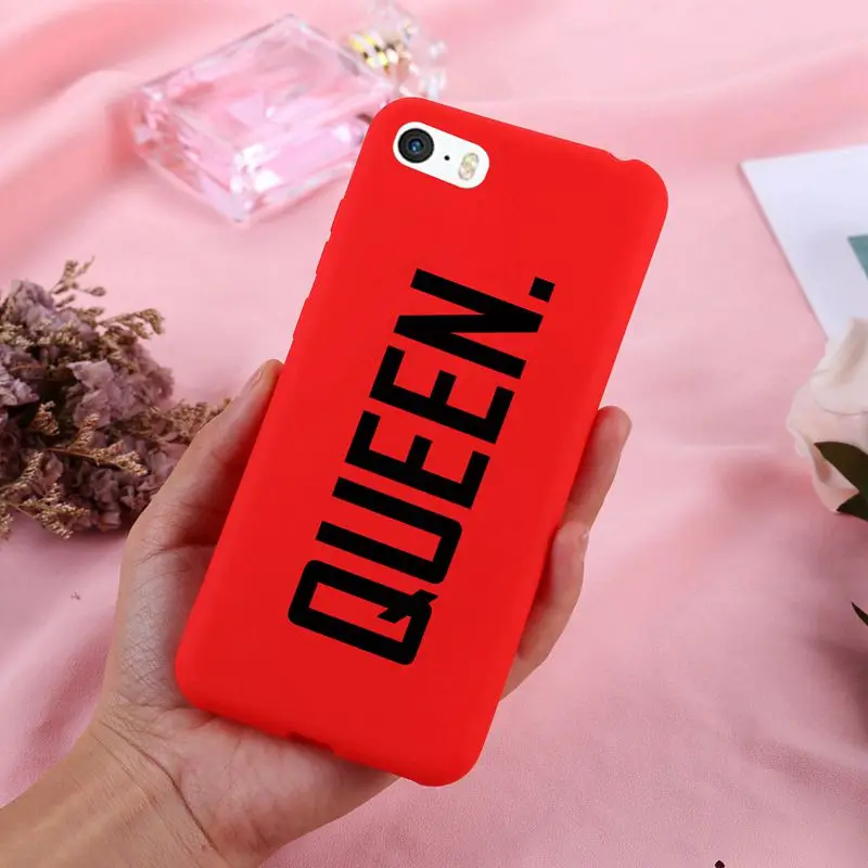 Чехол для телефона с буквами queen& Boss для iPhone 4, 4S, 5, 5S, SE, Ультра мягкий силиконовый чехол для iPhone X, XS, Max, XR, 6 S, 7, 8 Plus, 11 Pro