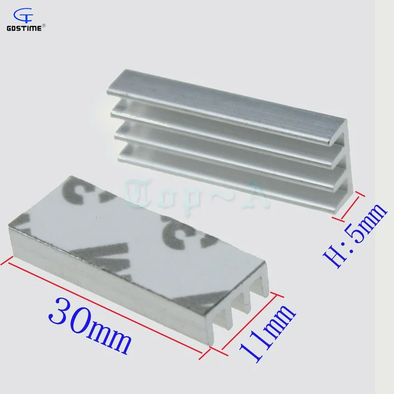 Gdstime 12 шт. Серебряный Радиатор 30x11x5 мм маршрутизатор IC алюминиевый вентилятор