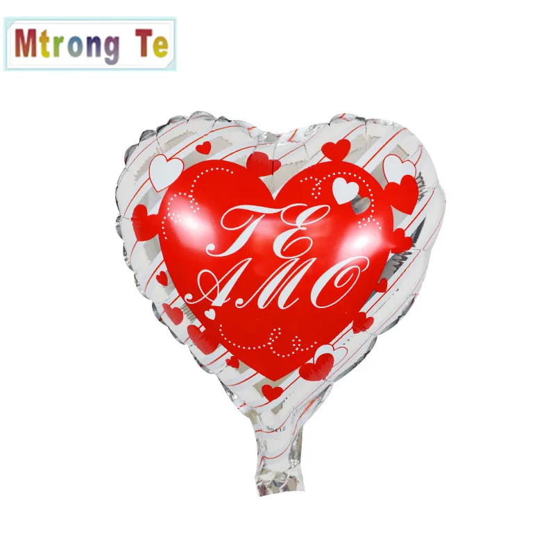 10 штук 10 дюймов испанский воздушный шар I love you из алюминиевой фольги украшения Детские игрушки Свадьба День матери День Святого Валентина подарок - Цвет: Оливковый