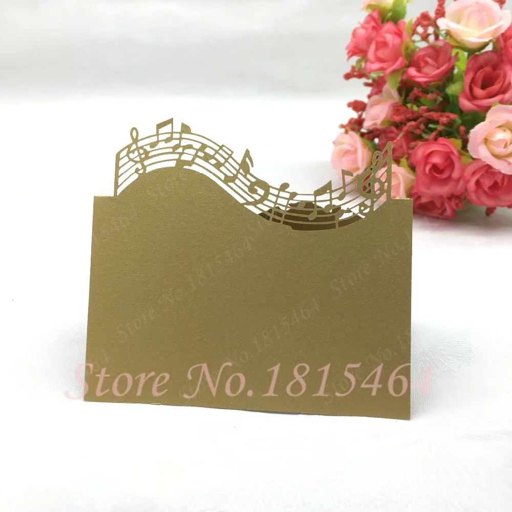 50 шт. Бесплатная доставка узор в виде музыкальной ноты лазерная резка бумажный