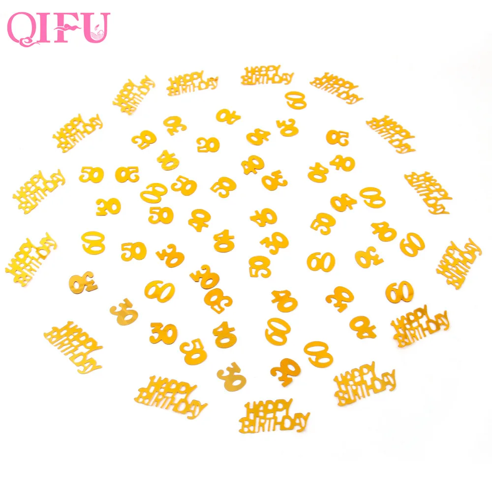 Золотые цифровые фигурки QIFU бумажные Конфетти Для украшения вечеринки на день