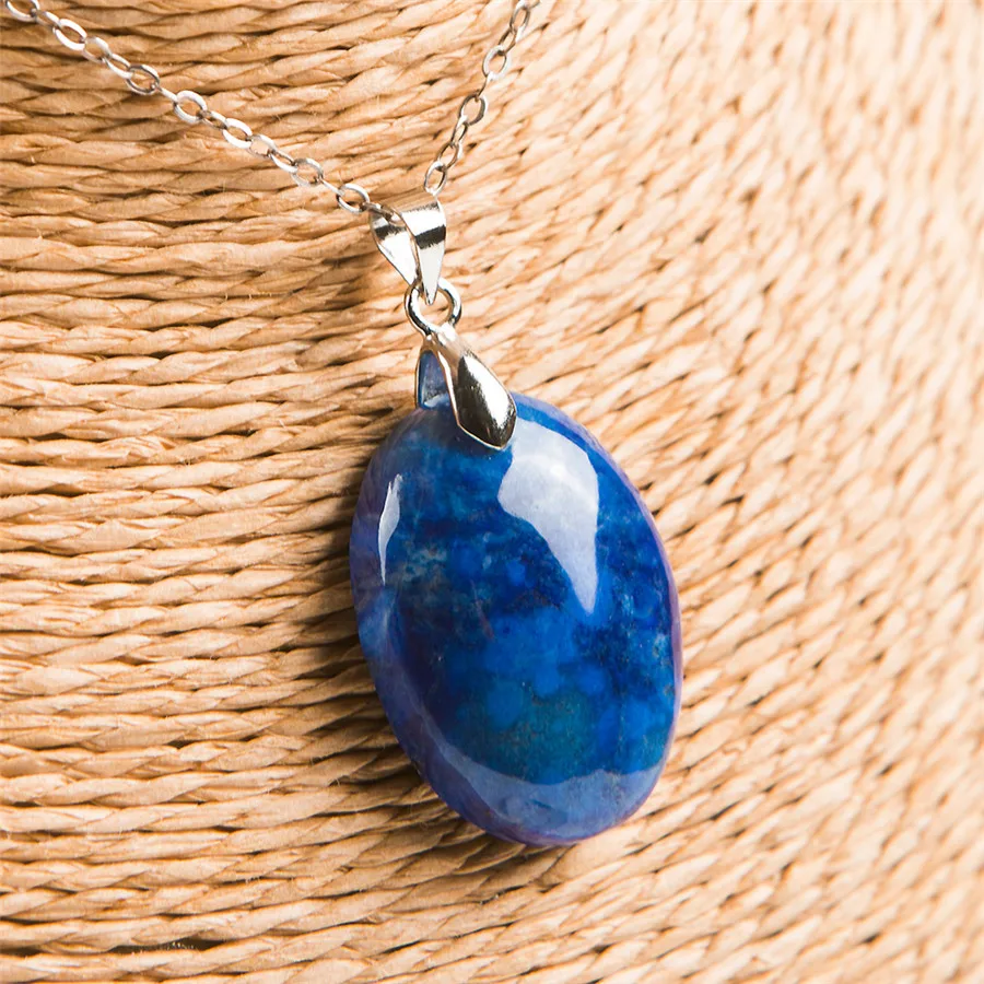 Genuine Deep Blue Natural Lapis Lazuli Gemstone Crystal Charms Necklace Pendant Bead 25*19*8mm | Украшения и аксессуары