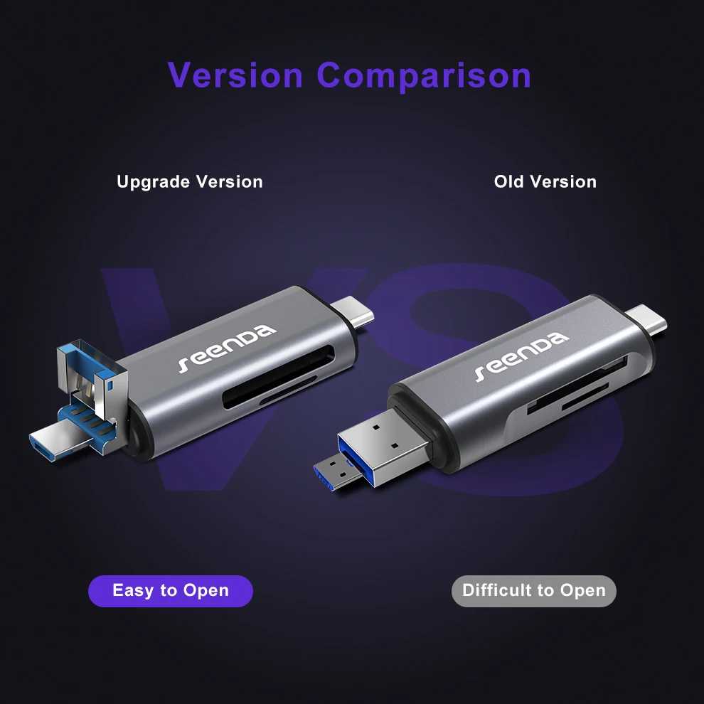 SeenDa все в 1 USB 3 0 Кардридер высокоскоростной SD TF Micro кардридер памяти OTG Type C адаптер