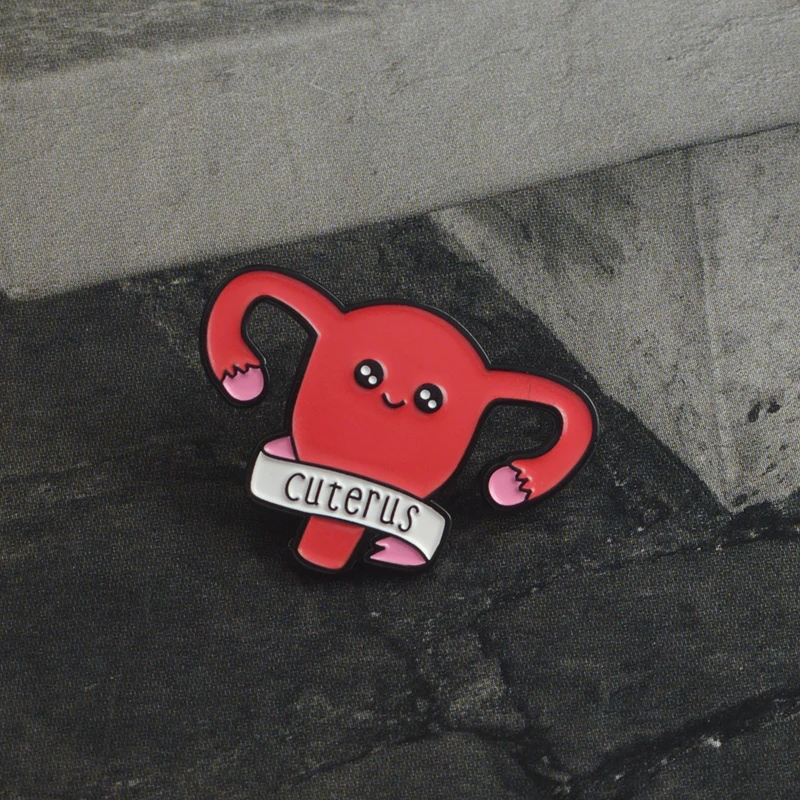 Cuterus Форма эмали штырь матки Броши рюкзак Жетоны твердым эмалиевым покрытием