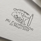 Штамп испанский по индивидуальному заказу для первого причастия, христианский эстарист, самозаполняющийся штамп для церкви, площадь 40 мм