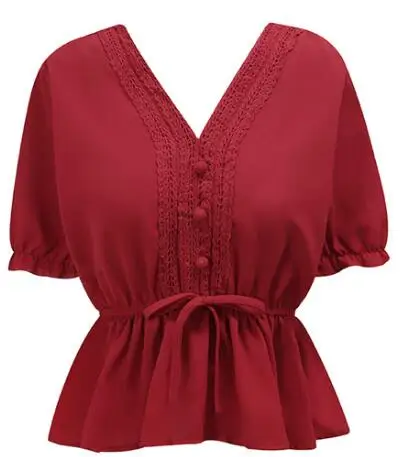 Burgundy Милые сладкие топы, женская мода, консервативный Корейский Японский стиль, одежда, дизайн, тонкая талия, галстук-бабочка, топ, белая пуговица, рубашка, блузка, 5723 - Цвет: Burgundy