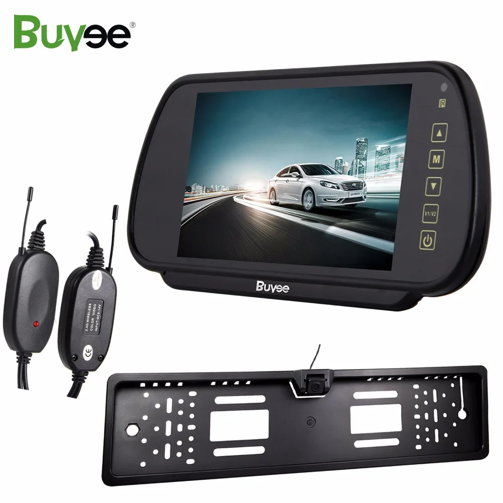 Buyee 7 дюймов авто TFT lcd цветной зеркальный монитор заднего вида с беспроводной