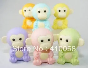 Бесплатная доставка ластик в виде милой обезьяны короля 16 шт./Лот креативный для