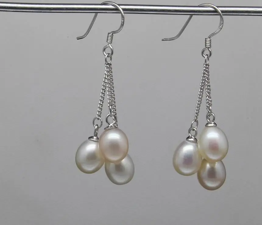 Серьги подвески с натуральным жемчугом 6 7 мм|dangle earrings|pearl dangle earringsearrings |