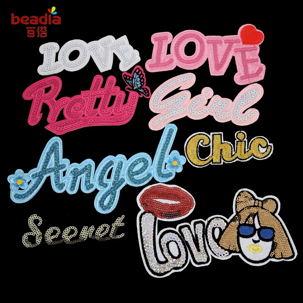 1 шт. патчи с утюгом для шитья Микс букв Цветочная вышивка патч мотив аппликация