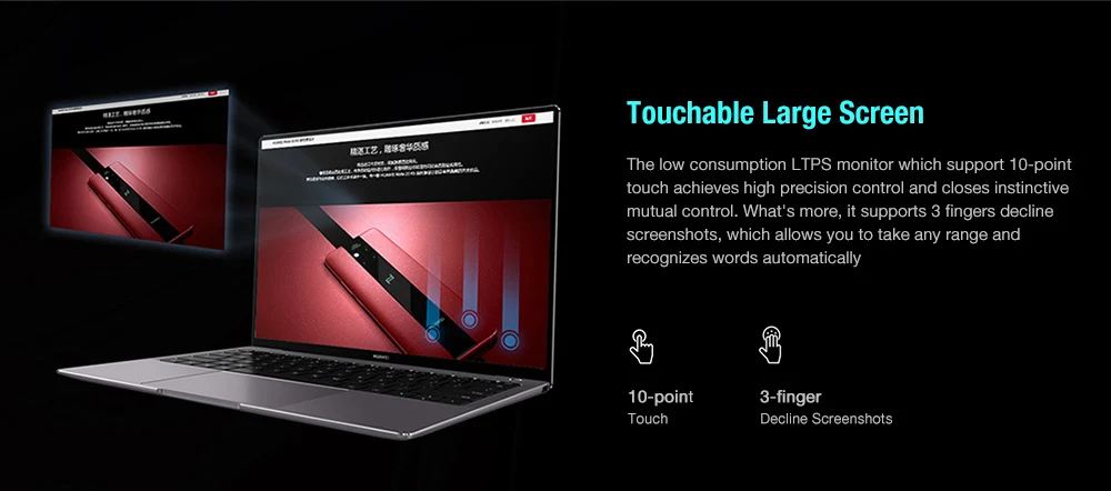 HUAWEI MateBook X Pro ноутбук 13,9 ''сенсорный 3K полноэкранный Windows 10 Intel Core i5-8265u 8 ГБ 512 ГБ ноутбук с быстрой зарядкой