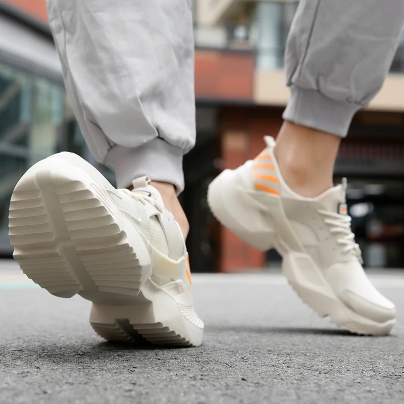 Кроссовки мужские сетчатые дышащие на платформе дизайнерская спортивная обувь