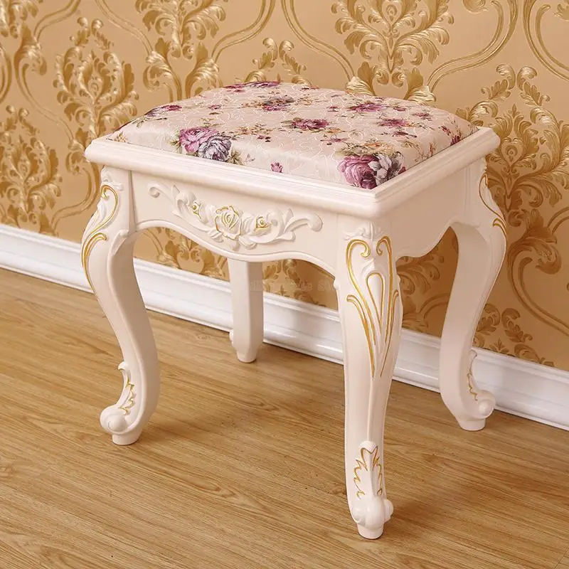 Style 6 Европейский гребень стул для макияжа простой современный ткань твердой древесины туалетный стул для ногтей сад спальня скамейка для обуви - Цвет: Style 6