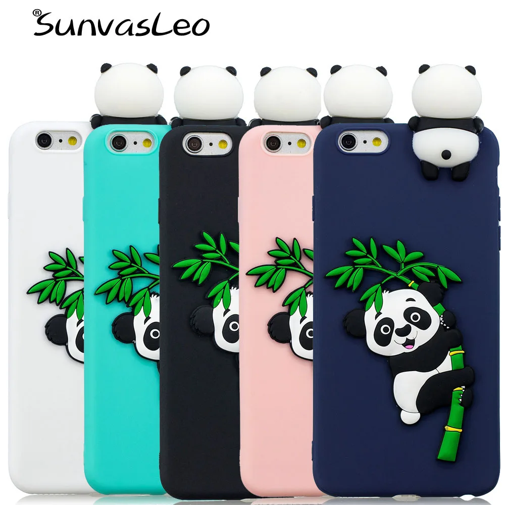 

For iPhone 5 5S SE 6 6s 7 8 Plus X XS XR 11 12 Pro Max Mini 3D Cute Cartoon Panda Soft Silicone Case Phone Cover Skin Shell