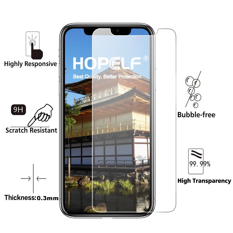 Шт. 3 шт. защитное стекло на для iPhone Xs Максимальная защита экрана 9 H 2 5 5S SE 4