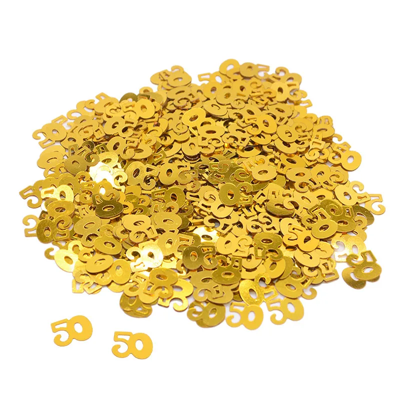 gold 50 15 г Золотое конфетти с днем рождения, украшение для вечеринки в честь Дня Рождения, для свадьбы, помолвки, вечерние Разбрасыватели конфетти для стола, украшения - Цвет: gold 50