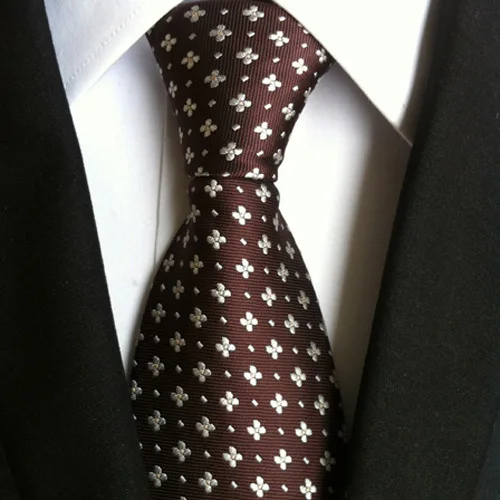 Новейший дизайн галстука мужской высококачественный тканый галстук кофе