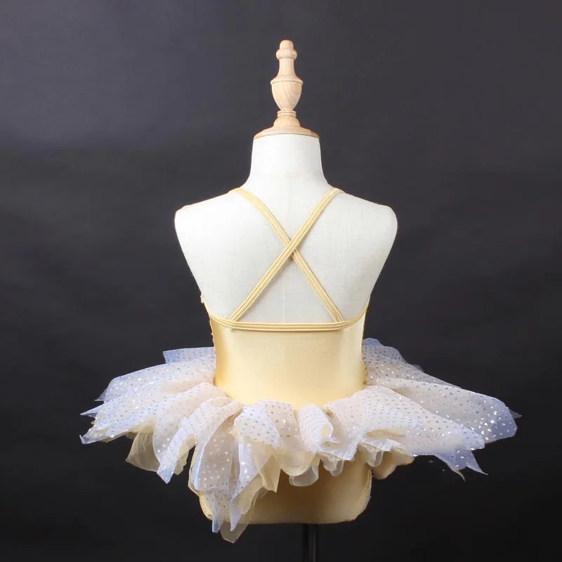 

Ballet Dress Deep Golden Sequin Bailarinas Kids Ballet Dresses Girls Professional Ballet Tutu Contemporary Dancewear DNV11226