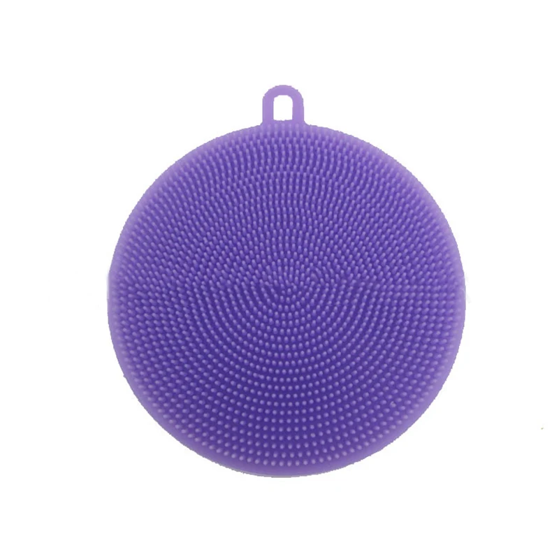 Purple 1 шт Силиконовые мытье посуды скруббер мытье овощей и фруктов практичные кухонные чистящие щетки для картофеля, моркови, овощей - Цвет: Purple