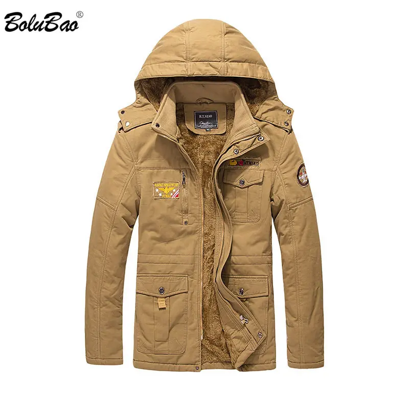 Мужские парки BOLUBAO зимняя Утепленная Мужская парка с капюшоном модная мужская