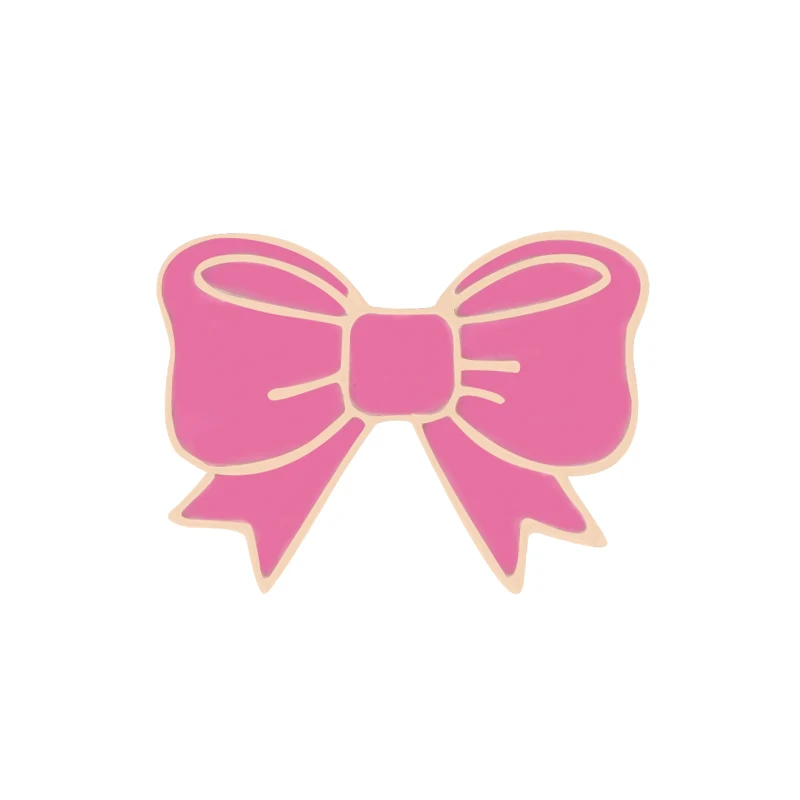Bow Новая мода мультфильм принцесса губная помада палочка металлическая эмалированная брошь-кнопка Леди пара милый воротник куртки значок для рюкзака ювелирные изделия подарок - Окраска металла: Bow