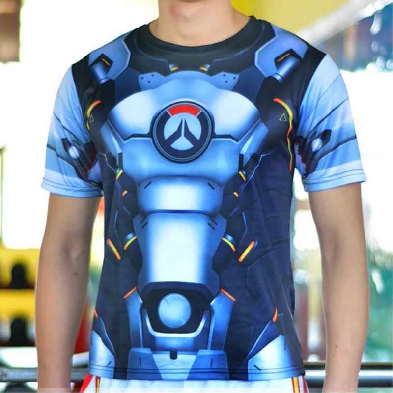 Мужская футболка с костюмами OVERWATCH летняя быстросохнущая 3D принтом аниме|Костюмы