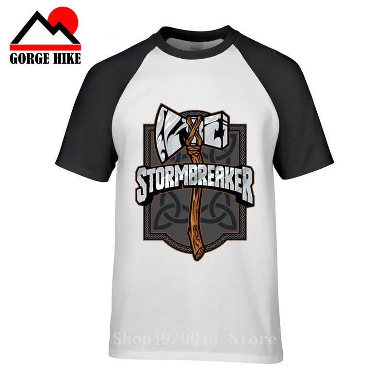 Хлопковые футболки с принтом сынов Odin Vikings Nordish Thor God Stormbreaker|Мужские футболки| |