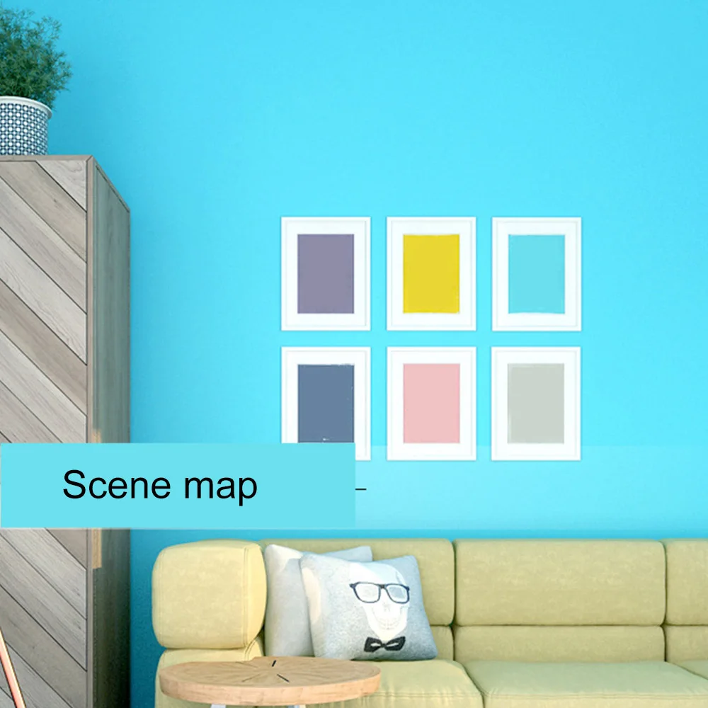 Небесно голубые обои современные сплошной цвет фон Новинка|Наклейки на стену| |