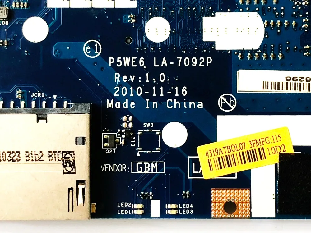 Оригинальный Для ACER 5253 материнская плата P5WE6 LA 7092P MBNCV02002 протестированный отлично
