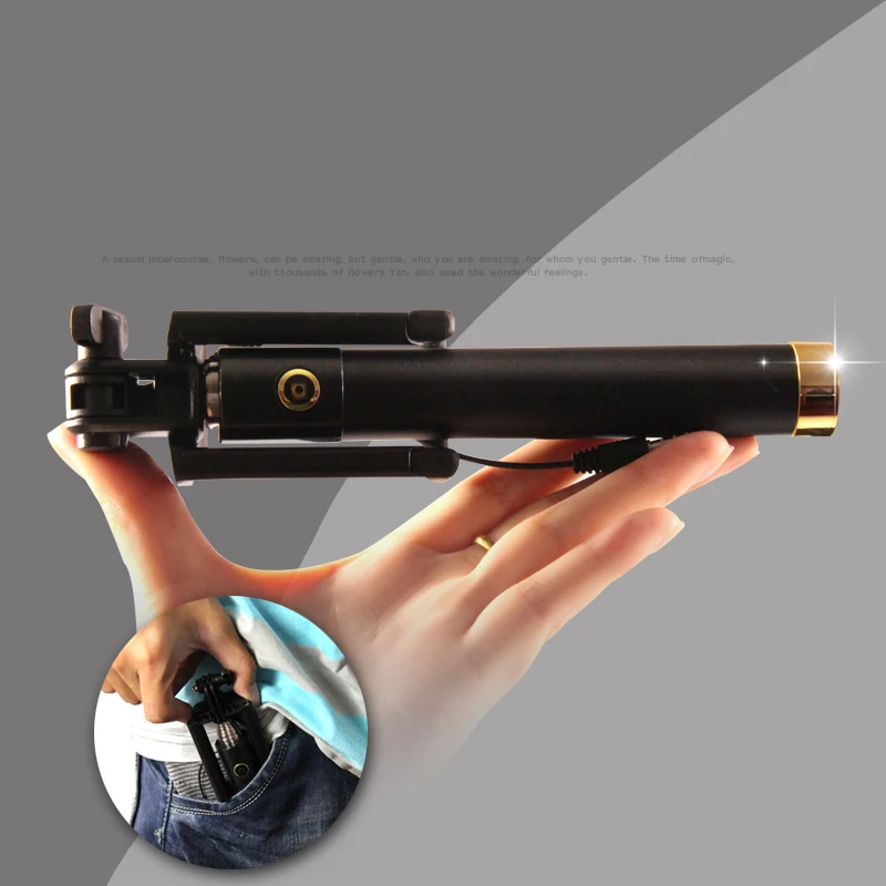 Супер Мини селфи монопод проводной палка штатив роскошный портативный складной