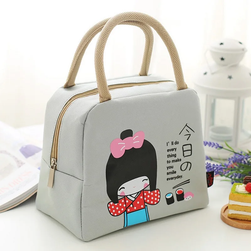Портативный Для женщин Термосумка для пищи Оксфорд девочек термо Lunchbag