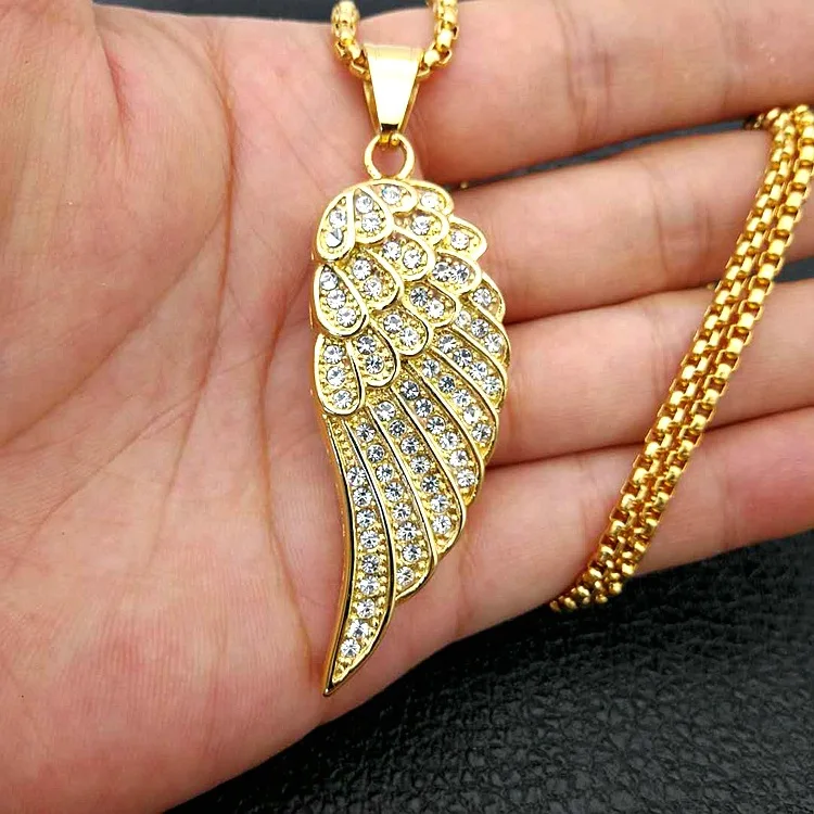 Хип хоп панк 2 цвета Байкер Золотой Цвет титановая нержавеющая сталь с цирконом