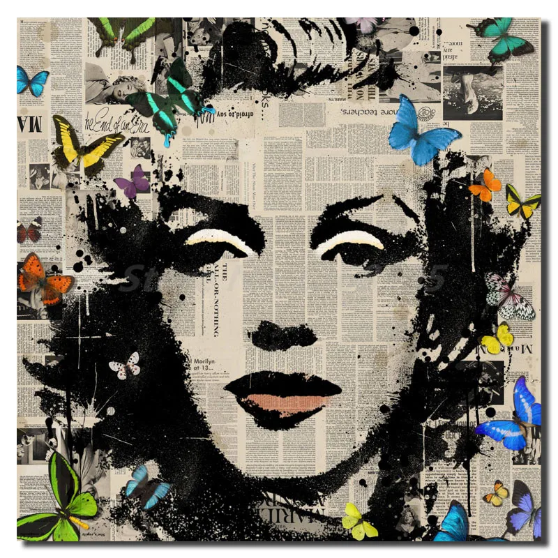 Marilyns Monroes бабочки HD Картина на холсте печать гостиная домашний декор современный