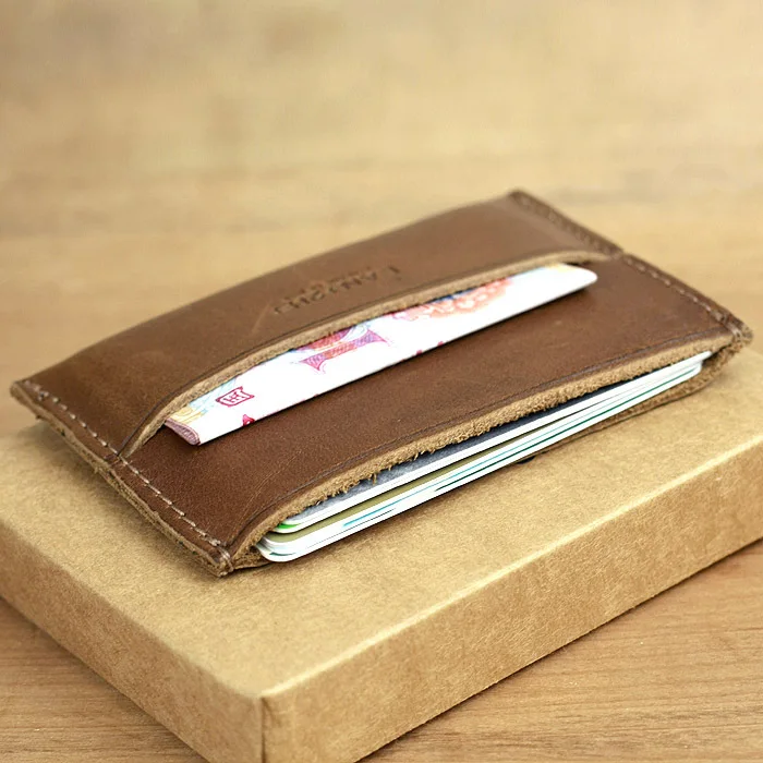 LAN Мужская 100% из натуральной кожи чехол для кредитных карт держатель банковских |