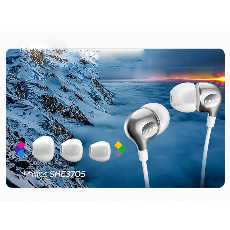 Профессиональная Проводная гарнитура Philips SHE3705 с микрофоном разъем 3 5 мм