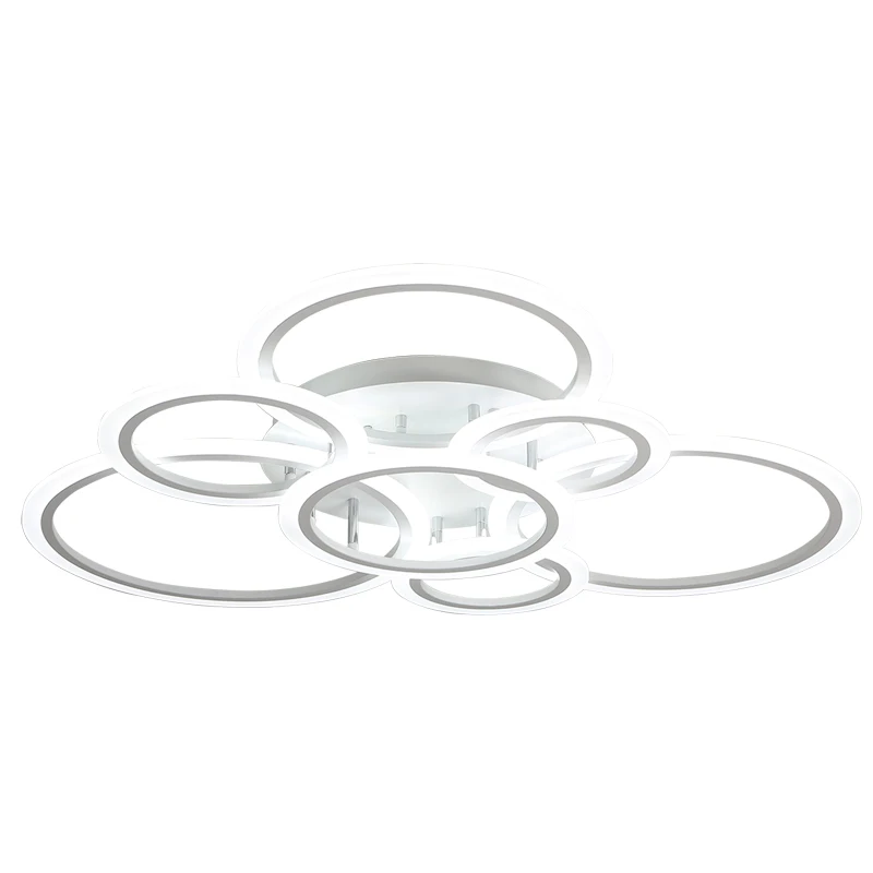 

Modern DIY Rings LED Chandeliers Ceiling For Living Room Bedroom Dining Room White Acrylic Chandelier Lamp Indoor home Fixtures