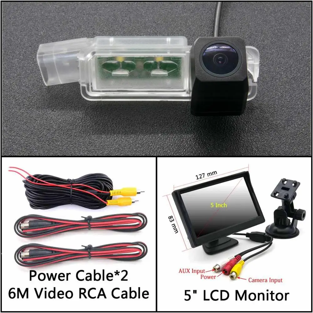Cam Add 5 inch LCD Full HD резервная камера заднего вида для Volkswagen VW golf 5 golf V golf MK5 golf 7 golf 6 Passat CC Автостоянка ЖК-зеркало монитор - Название цвета: Cam Add 5 inch LCD