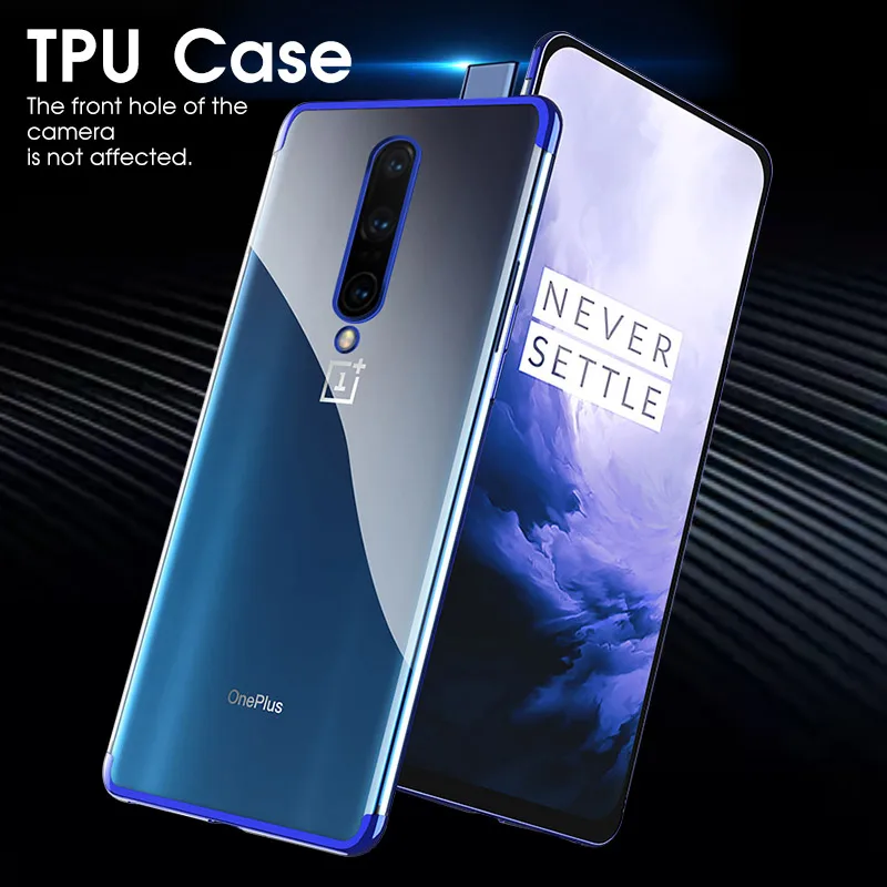 Transparent TPU Case For Oneplus 7 Pro 6T 5T 5 Soft Cover Silicone Plating Bumper Protective Phone Capa One plus |