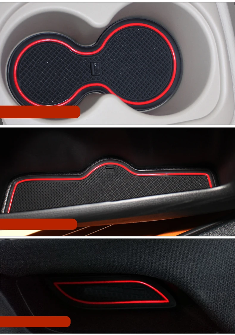 for Honda Civic 2016 - 2018 Anti-Slip Rubber Cup Cushion Door Mat 17pcs 2017 FC1 FC2 FK7 Type R Accessories Car Styling Sticker |